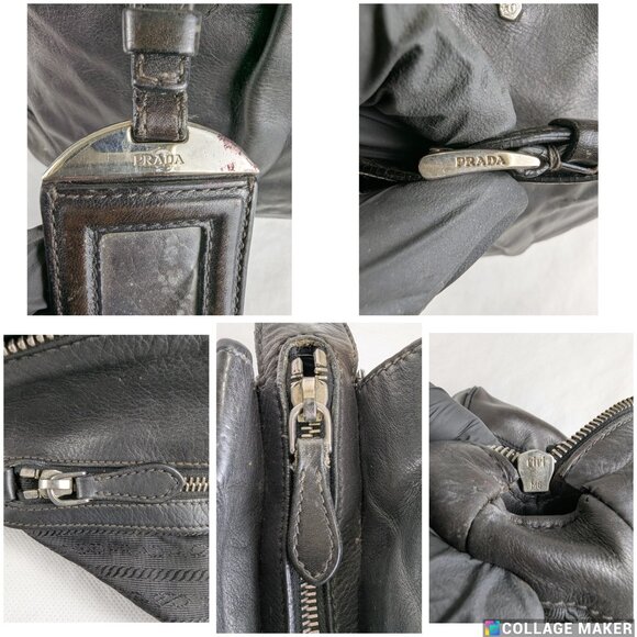 Authentic PRADA Black Leather Vitello Soft Handle Bag Handbag Made in Italy - Picture 5 of 12